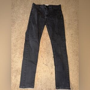 Free People Black Glitter Skinny Jeans